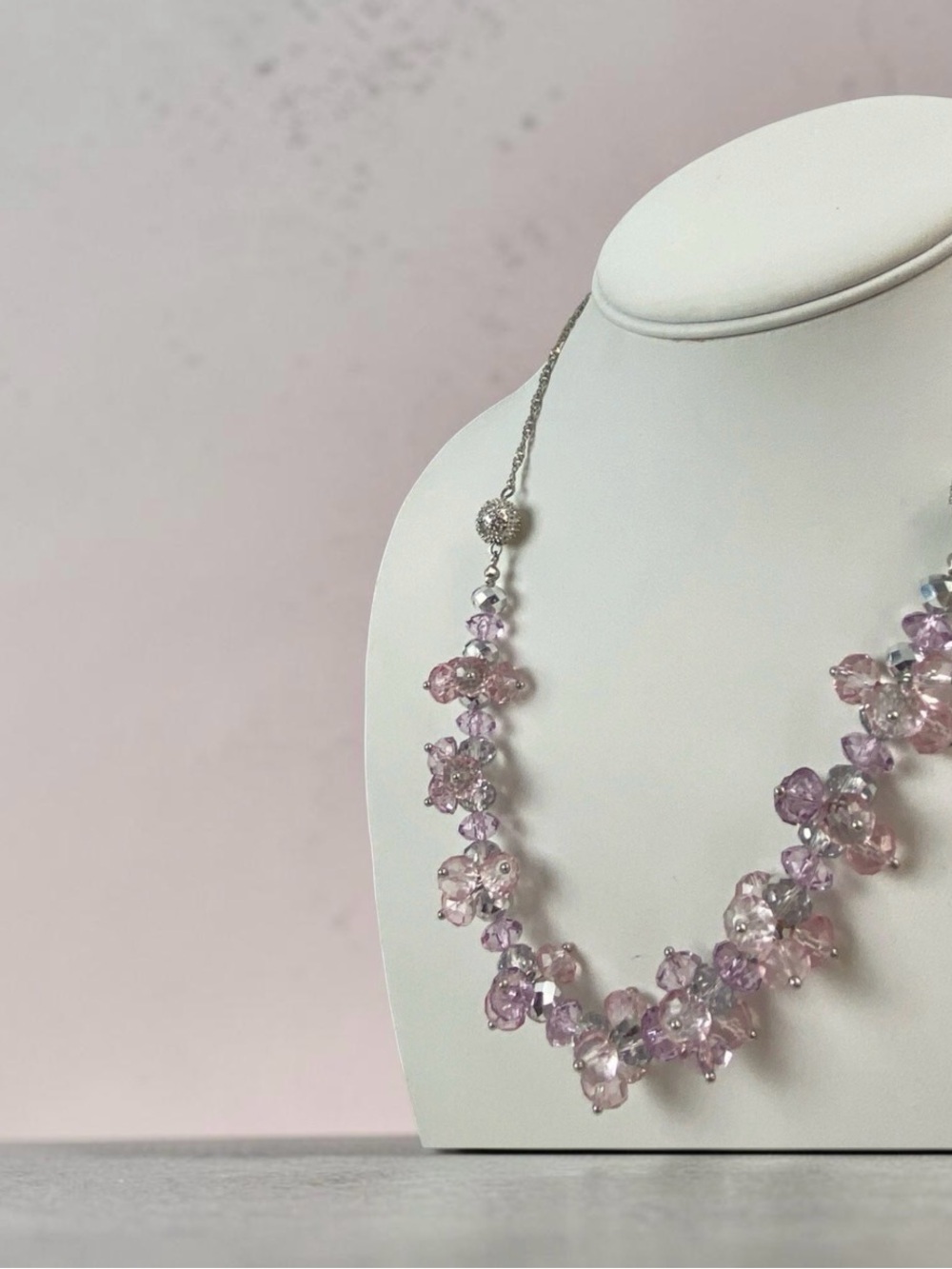 NY and Company vintage Pink Crystal Cluster Necklace